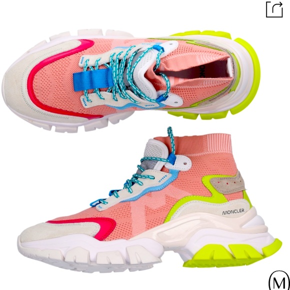 Moncler Shoes | Nib Moncler Leave No Trace High Top Sneakers 737 | Color: Pink | Size: 7 | Styleconic's Closet